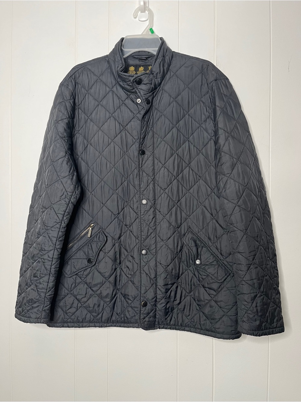 Barbour Men's Powell Quilted Jacket Dark Gray Size XL